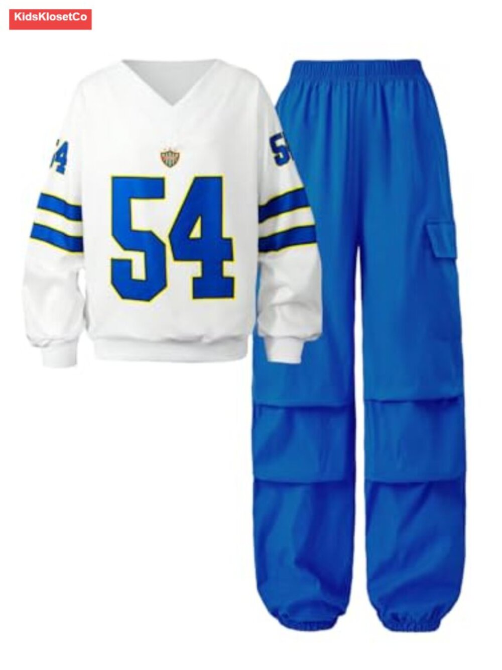Girls 2 Piece Jersey Sweatshirt Pants Set Baggy Y2K Casual Outfit